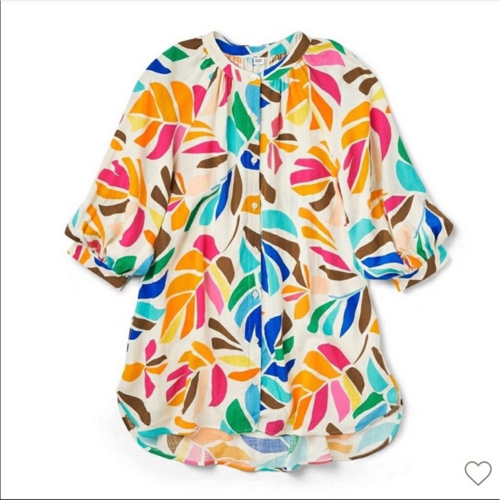 1X Tabitha Brown x Target dopamine dressing botanical shirt dress/cover up- NWT